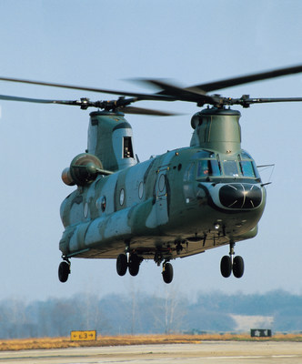 The Republic of Korea Army (ROKA) CH-47 Chinook helicopters are one of three aircraft fleets that will be supported by Boeing via performance-based logistics contracts. (Boeing photo)