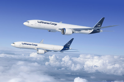 Lufthansa Group selects the new Boeing 777-8 Freighter and orders additional 777 Freighters. Shown here, the 777-8 Freighter (top) and current 777 Freighter.